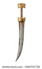 Antique Curved Dagger Gold Hilt