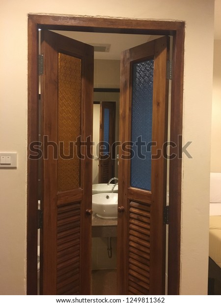 Antique Design Bathroom Door Hotel Makes Stock Photo Edit Now 1249811362,Minimalist Bedroom Aesthetic Room Design Ideas