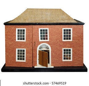 Antique Dolls House Isolated With Clipping Path