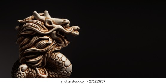 Antique Dragon on black background