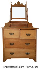 Antique Dressing Table with Mirror isolated with clipping path