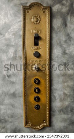 Antique elevator floor panel inside old business building