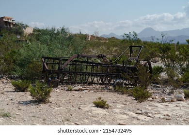 Antique Farm Equipment In The Desert