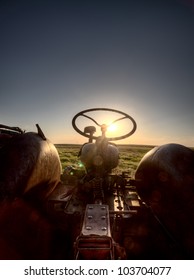 Antique Farm Equipment Sunset Saskatchewan Canada