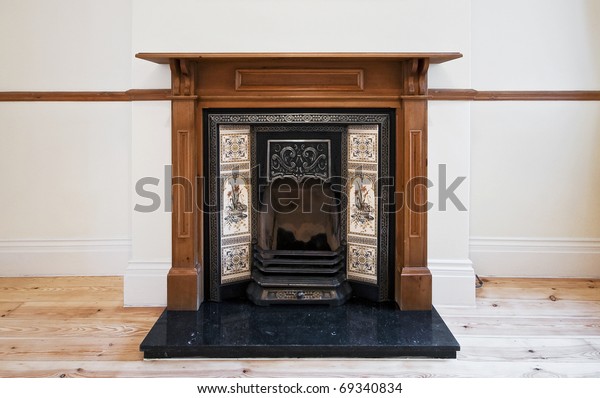 Antique Fireplace Carved Wooden Frame Hand Stock Photo Edit Now