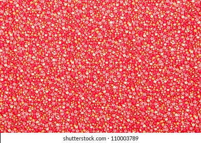 Antique Floral Fabric With Little Red Flowers Pattern Useful For Textures And Background.