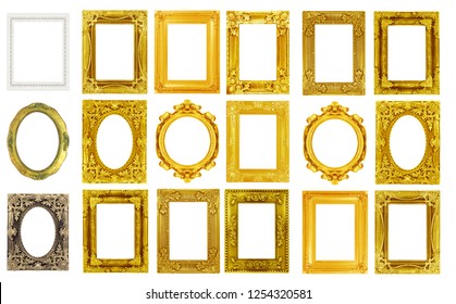 Antique Gold Frame Isolated On White Stock Photo (Edit Now) 1254320581