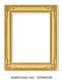 The Antique Gold Frame On The White Background