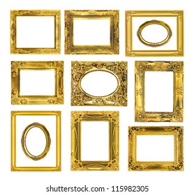 The antique gold frame on the white background - Shutterstock ID 115982305