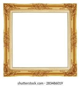 The antique gold frame on the white background - Shutterstock ID 283486019