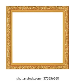 The Antique Gold Frame On The White Background/ Frame Square