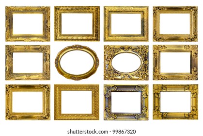 Antique Gold Frame On White Background Stock Photo 99867320 | Shutterstock