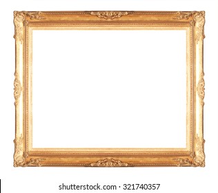 antique golden frame isolated on white background - Shutterstock ID 321740357