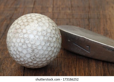 Antique Golf Club And Ball