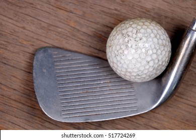 Antique Golf Club And Ball