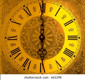 Antique Grandfather Clock Face