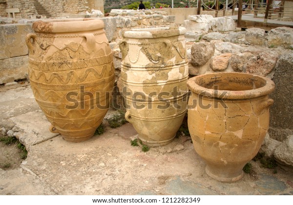 Antique Greek Pithos Clay Vases Minoan Stock Photo Edit Now