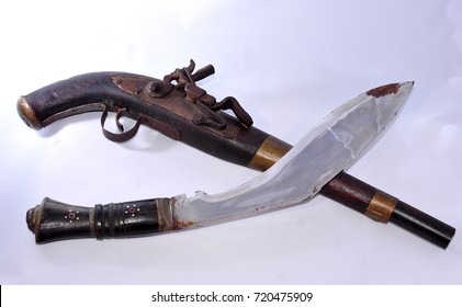 Antique Gun And Kukri