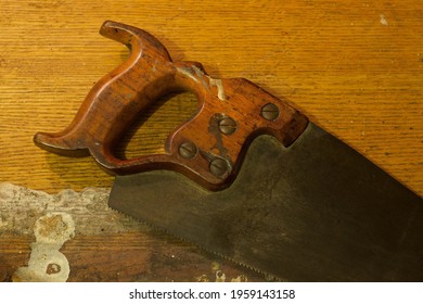 Antique Hand Saw, Wooden Handle