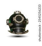 Antique Heavy Siebe Gorman diving Helmet Deep Sea Diving Diver Helmet - Nautical Submarine U.S Navy Diver Helmet isolated on white background.  This has clipping path.