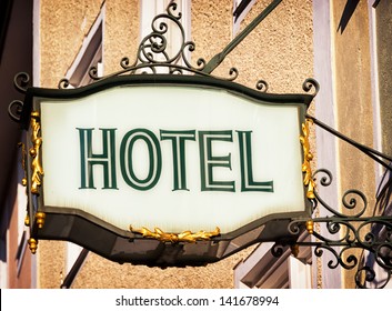 Antique Hotel Sign In Germany