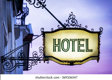 Antique Hotel Sign In Germany