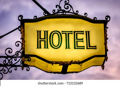 Antique Hotel Sign In Germany