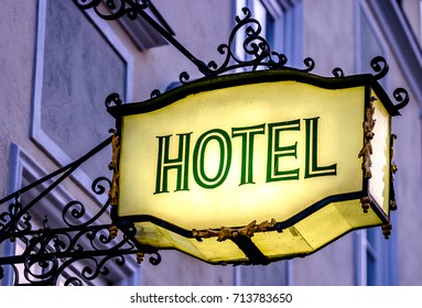 Antique Hotel Sign In Germany