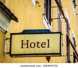 Antique Hotel Sign In Germany Photo