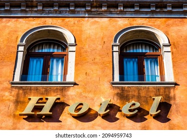 Antique Hotel Sign In Germany Photo