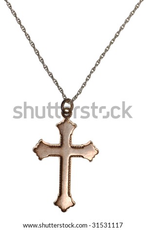 Antique Irish Cross isolated on white background