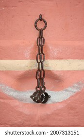 Antique Iron Shackles On The Wall Of A Town Hall