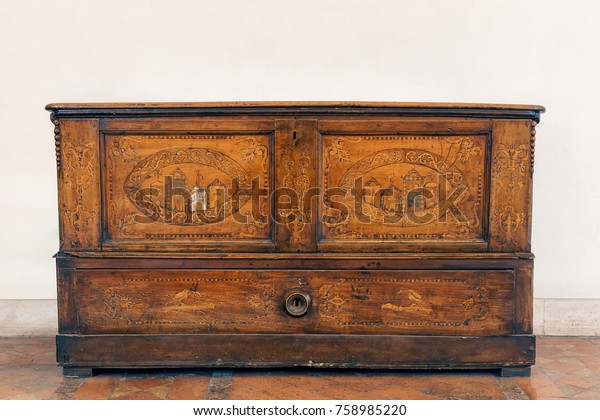 Antique Italian Wooden Dresser Vintage Old Stock Photo Edit Now