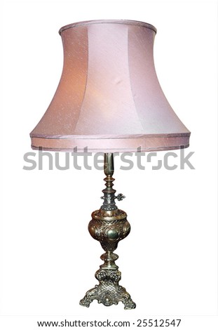 Antique lamp isolated with clipping path