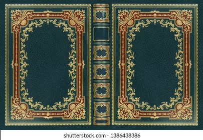antique leather bookbinding book cover - Shutterstock ID 1386438386