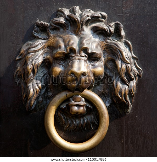 Antique Lions Head Doorknocker Aachen Germany Stock Photo Edit