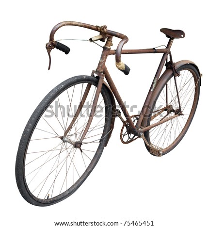 Antique Man's Bike isolated with clipping path