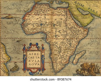 Antique Map Of Africa   By Abraham Ortelius, Circa 1570