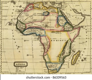 Antique Map Of Africa.From Atlas By John Thomson, 1817.