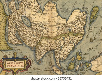 Antique Map Of Asia,  Antique Map By Ortelius, Circa 1570