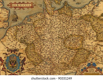 Antique Map Of Germany By Abraham Ortelius, Circa 1570