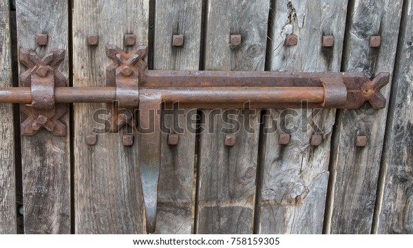Antique Metal Barn Door Latch On Stock Photo Edit Now 758159305