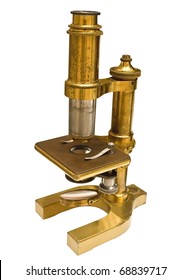 Antique microscope with clipping path.