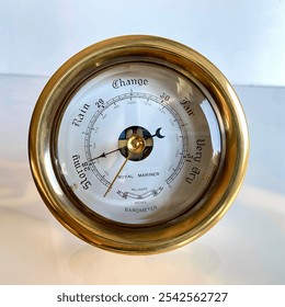 Antique Nautical Clock and Barometer made of bronze - Powered by Shutterstock