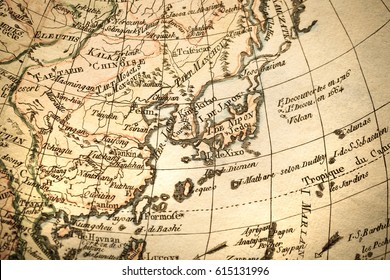 Antique Old Map East Asia