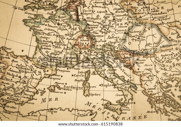 Antique Old Map Europe Stock Photo Edit Now