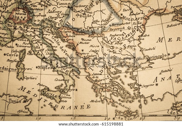 イタリアとギリシャの古い古い地図 の写真素材 今すぐ編集
