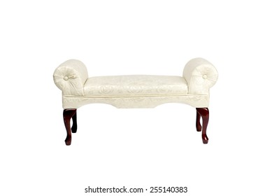 Antique Old-fashioned Upholstered Bench