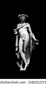 Antique Olympic God Of Commerce, Merchants, Theft, Trickery And Deception Hermes (Mercury) With A Bag Of Money. 