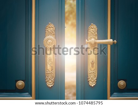 antique ornate gold door handle